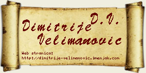 Dimitrije Velimanović vizit kartica